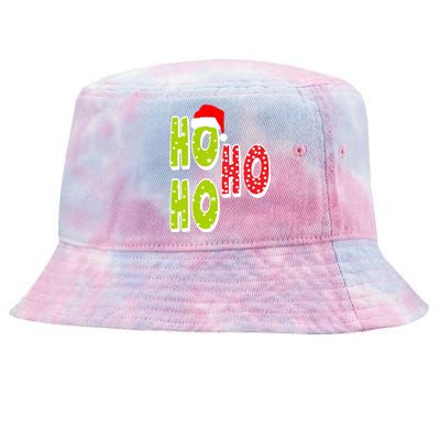 Ho Ho Ho Merry Christmas Festive Tie-Dyed Bucket Hat