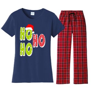 Ho Ho Ho Merry Christmas Festive Women's Flannel Pajama Set