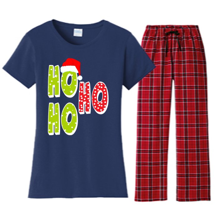 Ho Ho Ho Merry Christmas Festive Women's Flannel Pajama Set