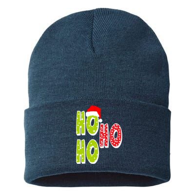 Ho Ho Ho Merry Christmas Festive Sustainable Knit Beanie