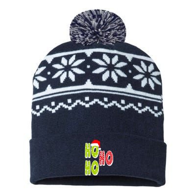 Ho Ho Ho Merry Christmas Festive USA-Made Snowflake Beanie