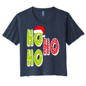 Ho Ho Ho Merry Christmas Festive Women's Crop Top Tee