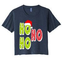 Ho Ho Ho Merry Christmas Festive Women's Crop Top Tee