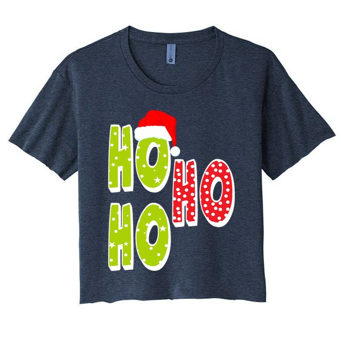 Ho Ho Ho Merry Christmas Festive Women's Crop Top Tee