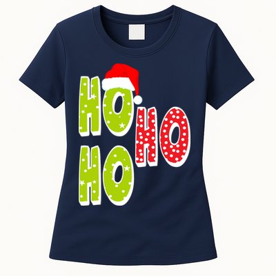 Ho Ho Ho Merry Christmas Festive Womens T-Shirt