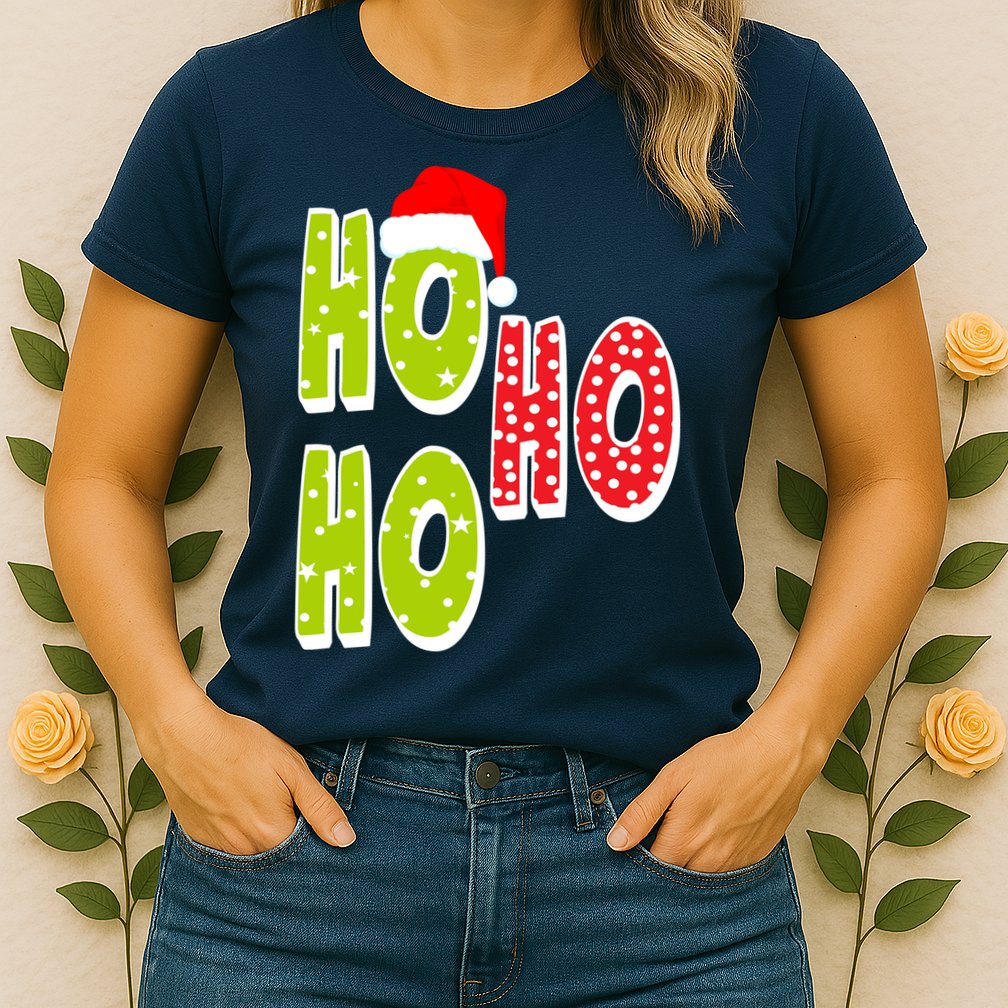 Ho Ho Ho Merry Christmas Festive Womens T-Shirt