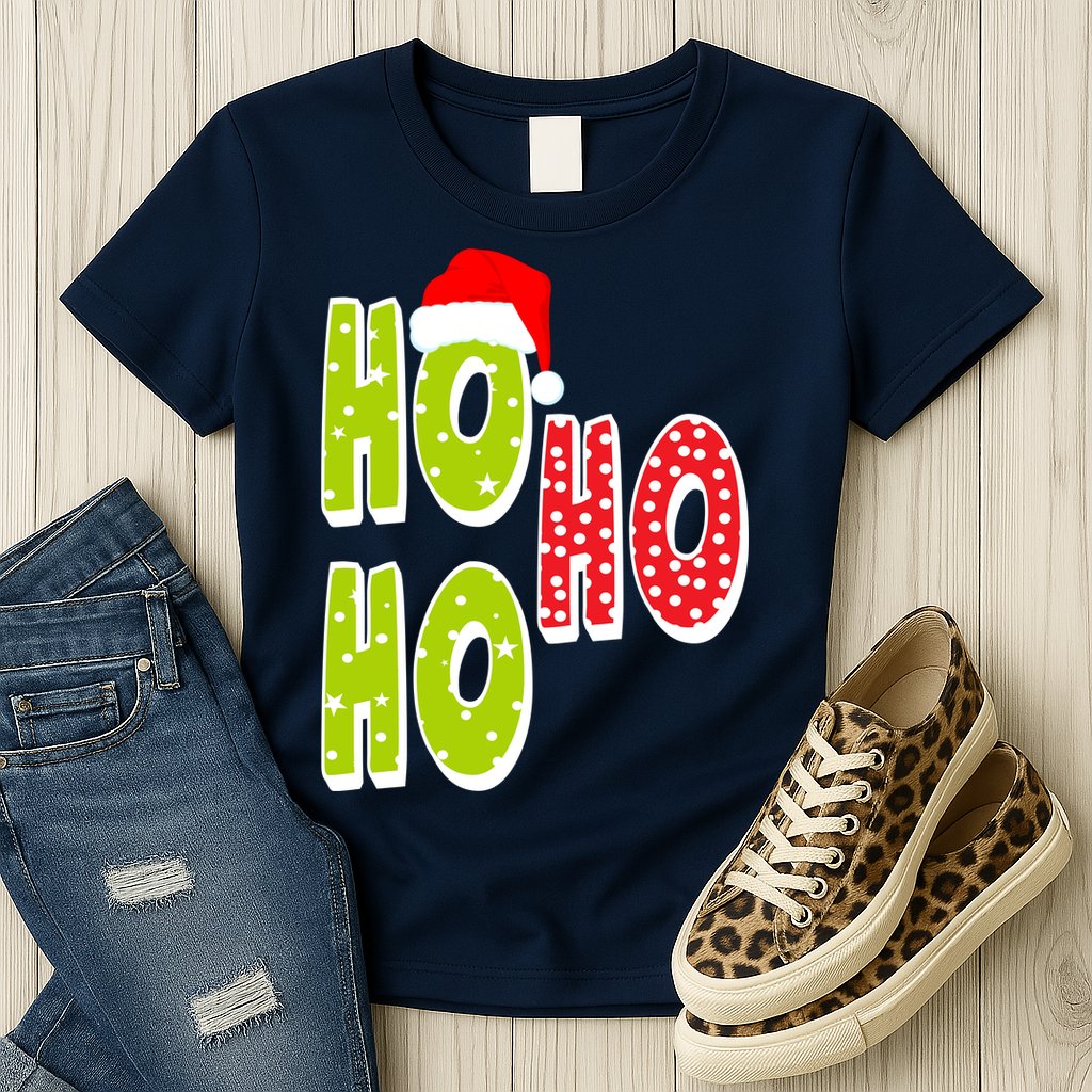 Ho Ho Ho Merry Christmas Festive Womens T-Shirt