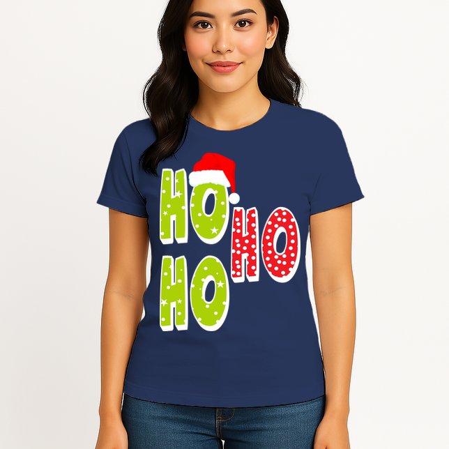 Ho Ho Ho Merry Christmas Festive Womens T-Shirt