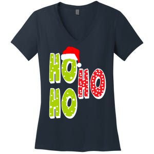 Ho Ho Ho Merry Christmas Festive Women's V-Neck T-Shirt