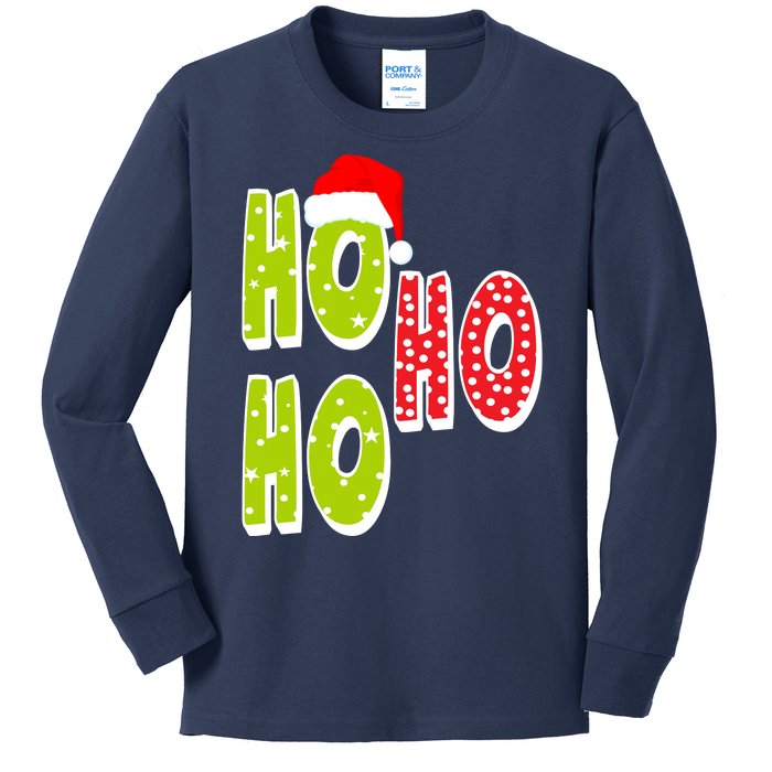 Ho Ho Ho Merry Christmas Festive Kids Long Sleeve Shirt