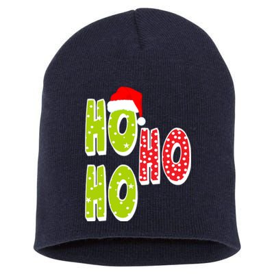 Ho Ho Ho Merry Christmas Festive Short Acrylic Beanie