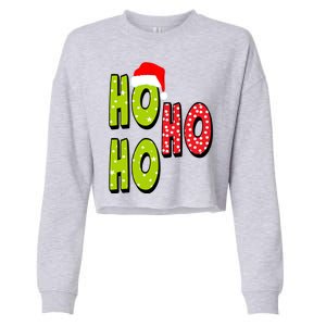 Ho Ho Ho Merry Christmas Festive Cropped Pullover Crew