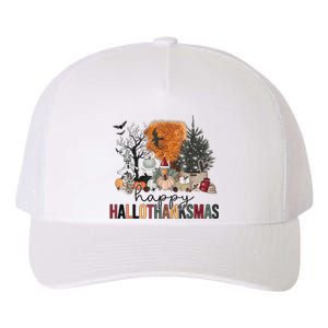 Happy Hallothanksmas Halloween Thanksgiving Christmas Autumn Yupoong Adult 5-Panel Trucker Hat