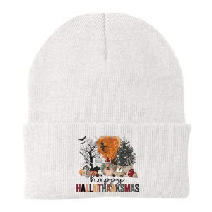 Happy Hallothanksmas Halloween Thanksgiving Christmas Autumn Knit Cap Winter Beanie