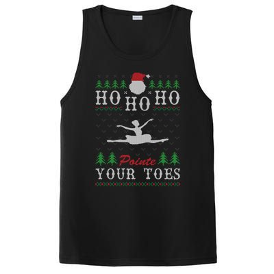 Ho Ho Ho Pointe Your Toes Ugly Christmas Ballet Dancing Gift PosiCharge Competitor Tank