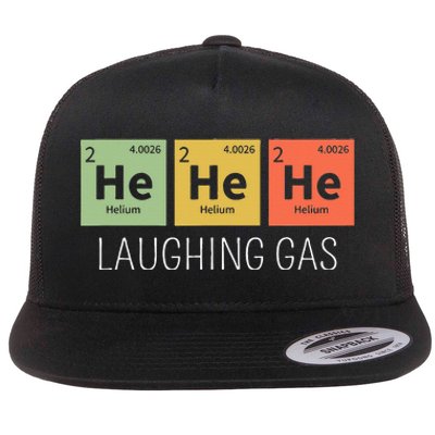 He He He Helium Laughing Gas Funny Chemistry Elements Flat Bill Trucker Hat