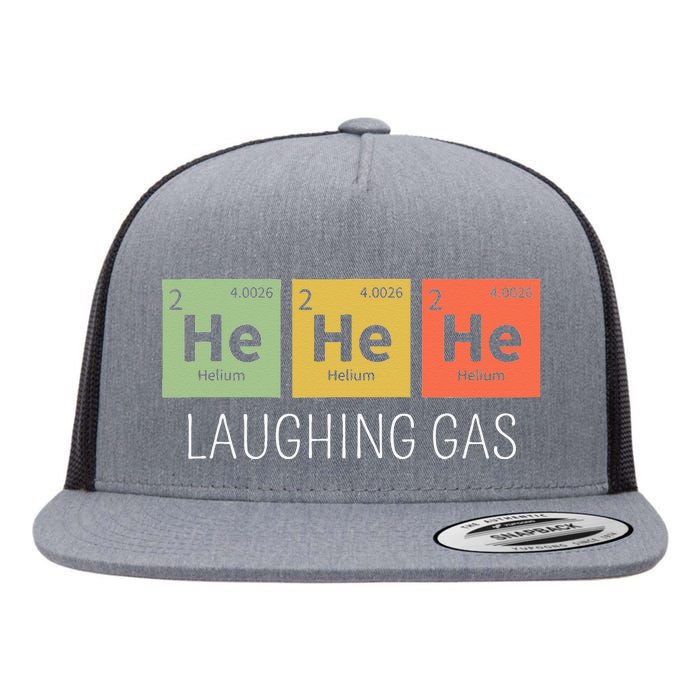 He He He Helium Laughing Gas Funny Chemistry Elements Flat Bill Trucker Hat