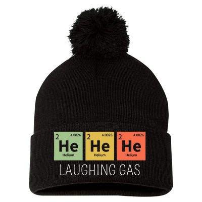 He He He Helium Laughing Gas Funny Chemistry Elements Pom Pom 12in Knit Beanie