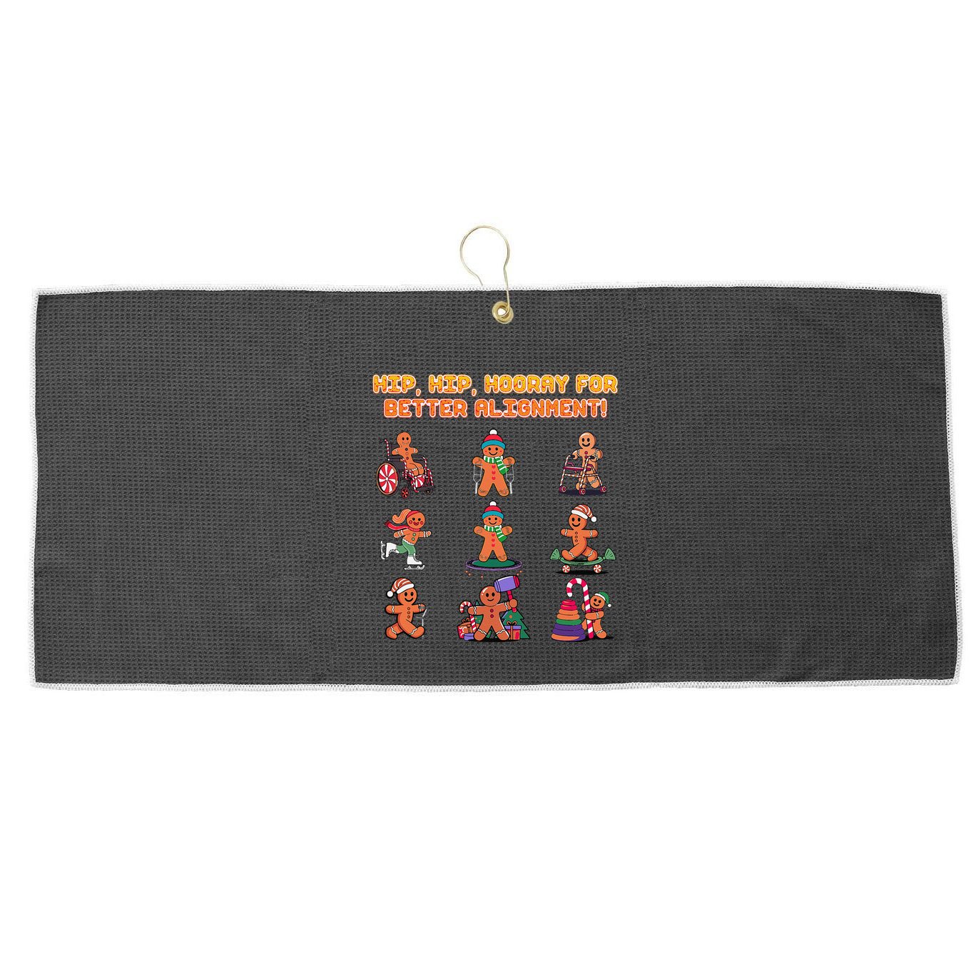 Hip Hip Hooray For Better Alignment Chiropractor Large Microfiber Waffle Golf Towel