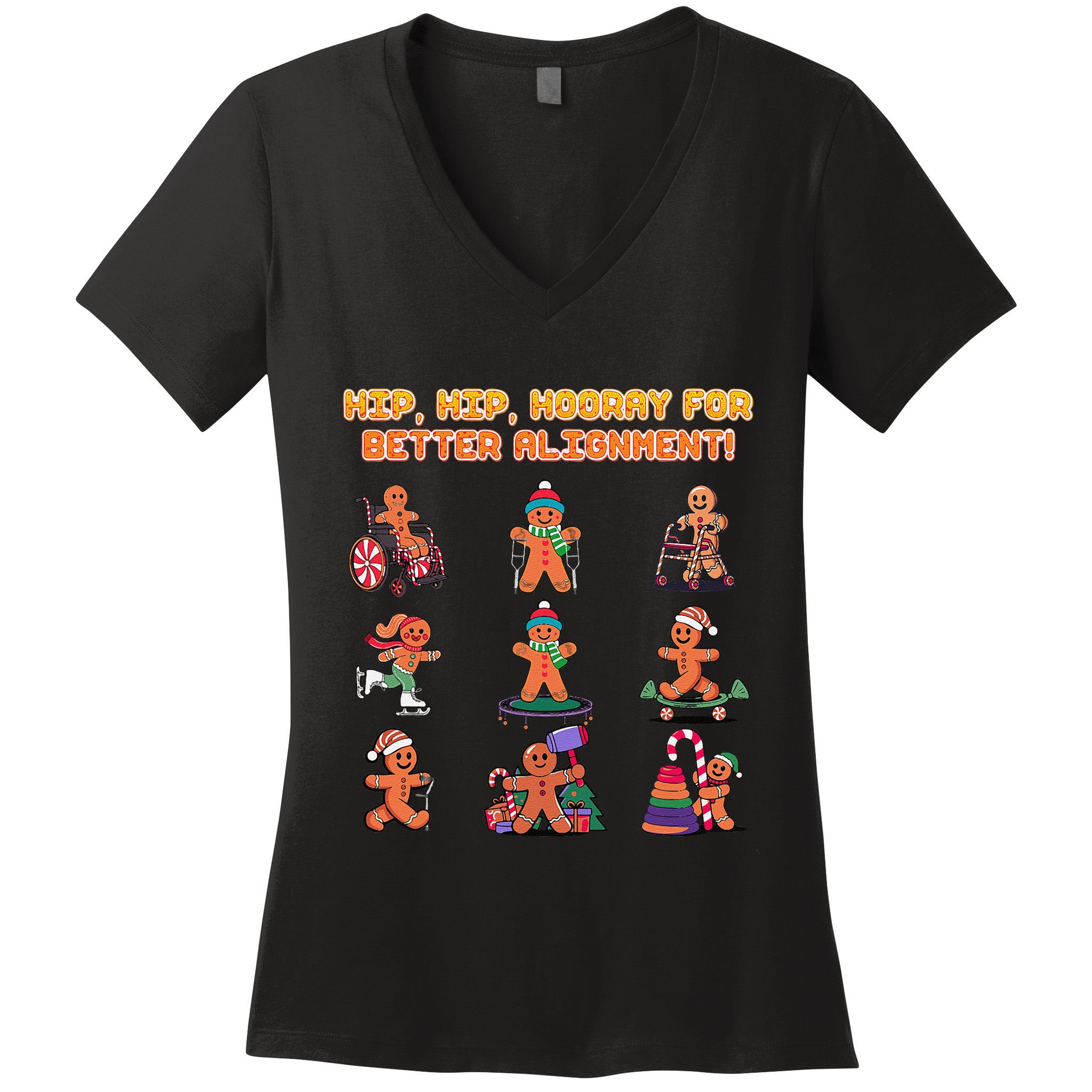 Hip Hip Hooray For Better Alignment Chiropractor Women's V-Neck T-Shirt