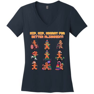 Hip Hip Hooray For Better Alignment Chiropractor Women's V-Neck T-Shirt