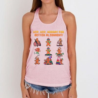 Hip Hip Hooray For Better Alignment Chiropractor Women's Knotted Racerback Tank