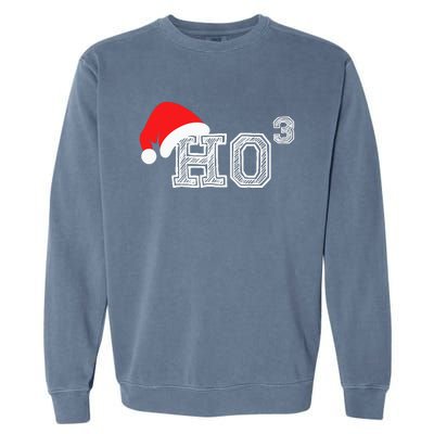 Ho Ho Ho X 3 Third Power Funny Christmas Holiday Humor Garment-Dyed Sweatshirt