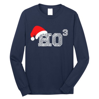 Ho Ho Ho X 3 Third Power Funny Christmas Holiday Humor Long Sleeve Shirt