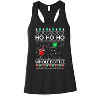 Ho Ho Ho Whole Bottle Wine Spirits Ugly Christmas Women's Racerback Tank