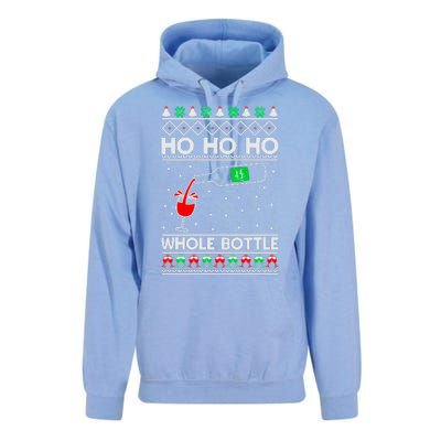 Ho Ho Ho Whole Bottle Wine Spirits Ugly Christmas Unisex Surf Hoodie