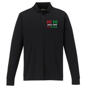 Ho Ho Ho Holy Im Drunk Funny Christmas Ing Attire Cool Gift Performance Long Sleeve Polo