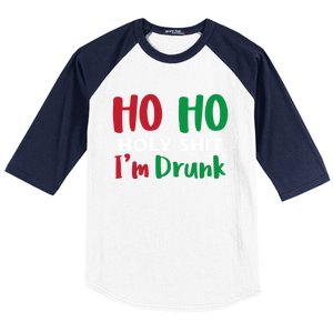 Ho Ho Ho Holy Im Drunk Funny Christmas Ing Attire Cool Gift Baseball Sleeve Shirt