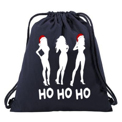 Ho Ho Ho Female Funny Santa Drawstring Bag