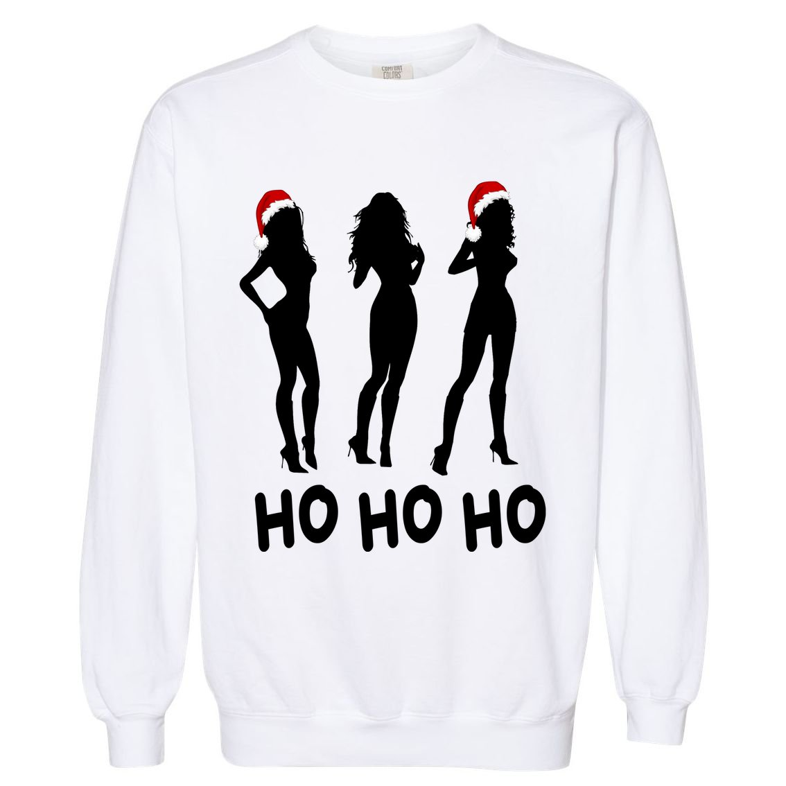 Ho Ho Ho Female Funny Santa Garment-Dyed Sweatshirt