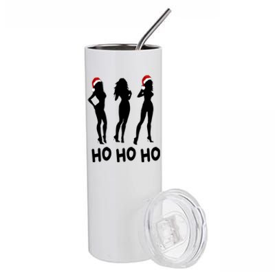 Ho Ho Ho Female Funny Santa Stainless Steel Tumbler