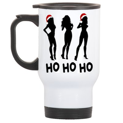 Ho Ho Ho Female Funny Santa Stainless Steel Travel Mug