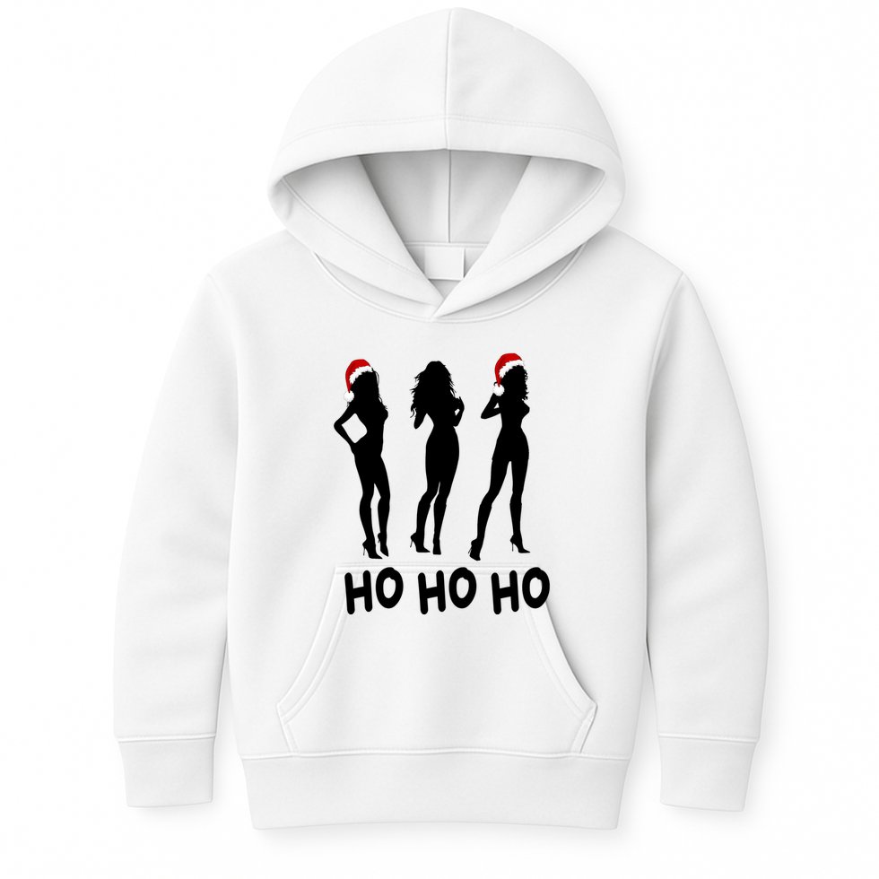 Ho Ho Ho Female Funny Santa Kids Hoodie