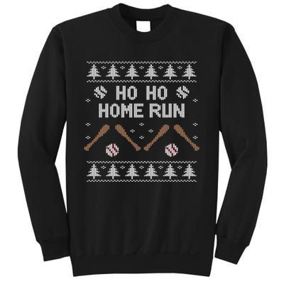 Ho Ho HOME Run Funny Ugly Christmas Baseball lover Sweatshirt