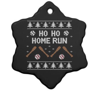 Ho Ho HOME Run Funny Ugly Christmas Baseball lover Ceramic Star Ornament