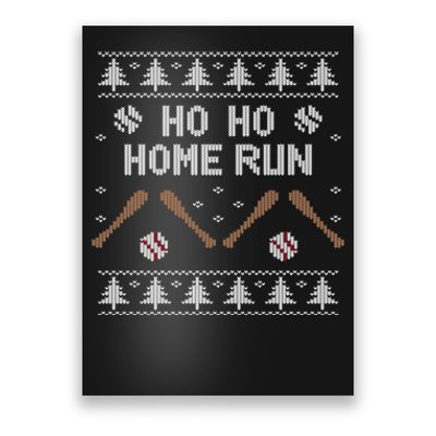 Ho Ho HOME Run Funny Ugly Christmas Baseball lover Poster