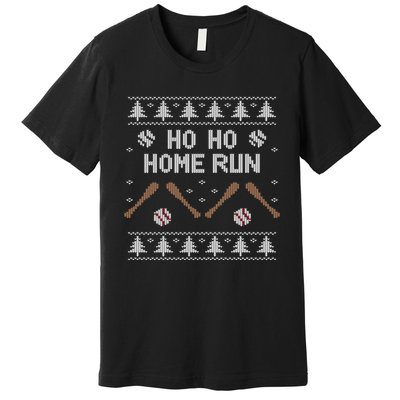 Ho Ho HOME Run Funny Ugly Christmas Baseball lover Premium T-Shirt