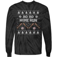 Ho Ho HOME Run Funny Ugly Christmas Baseball lover Tie-Dye Long Sleeve Shirt