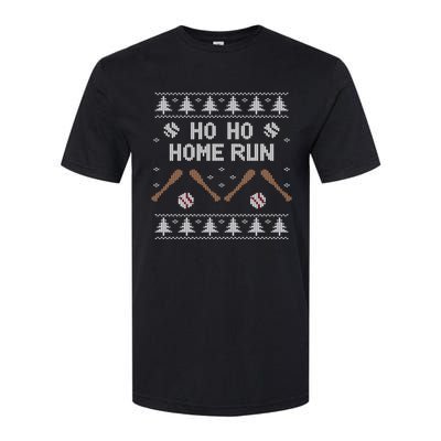 Ho Ho HOME Run Funny Ugly Christmas Baseball lover Softstyle CVC T-Shirt