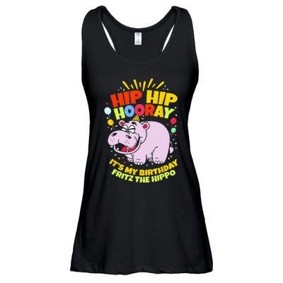 Hip Hip Hooray Its My Birthday Fritz The Hippo Ladies Essential Flowy Tank