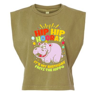 Hip Hip Hooray Its My Birthday Fritz The Hippo Garment-Dyed Women's Muscle Tee