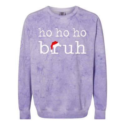 Ho Ho Ho Bruh Funny Christmas Holiday Santa Hat Xmas Pj Teen Colorblast Crewneck Sweatshirt