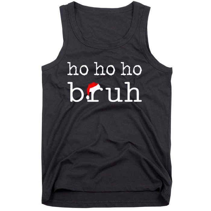 Ho Ho Ho Bruh Funny Christmas Holiday Santa Hat Xmas Pj Teen Tank Top