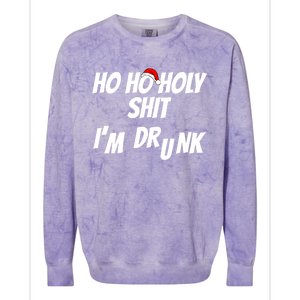 Ho Ho Holy Shit IM Drunk Adult Funny Christmas Gift Colorblast Crewneck Sweatshirt