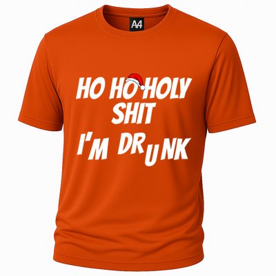 Ho Ho Holy Shit IM Drunk Adult Funny Christmas Gift Cooling Performance Crew T-Shirt