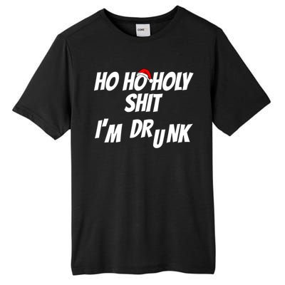 Ho Ho Holy Shit IM Drunk Adult Funny Christmas Gift Tall Fusion ChromaSoft Performance T-Shirt